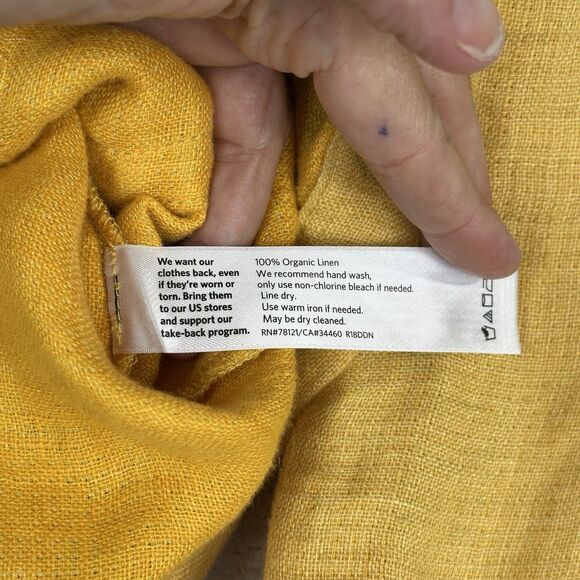 Eileen Fisher Organic Linen Doubleweave Utility Jacket Medium Marigold Yellow - Picture 13 of 13